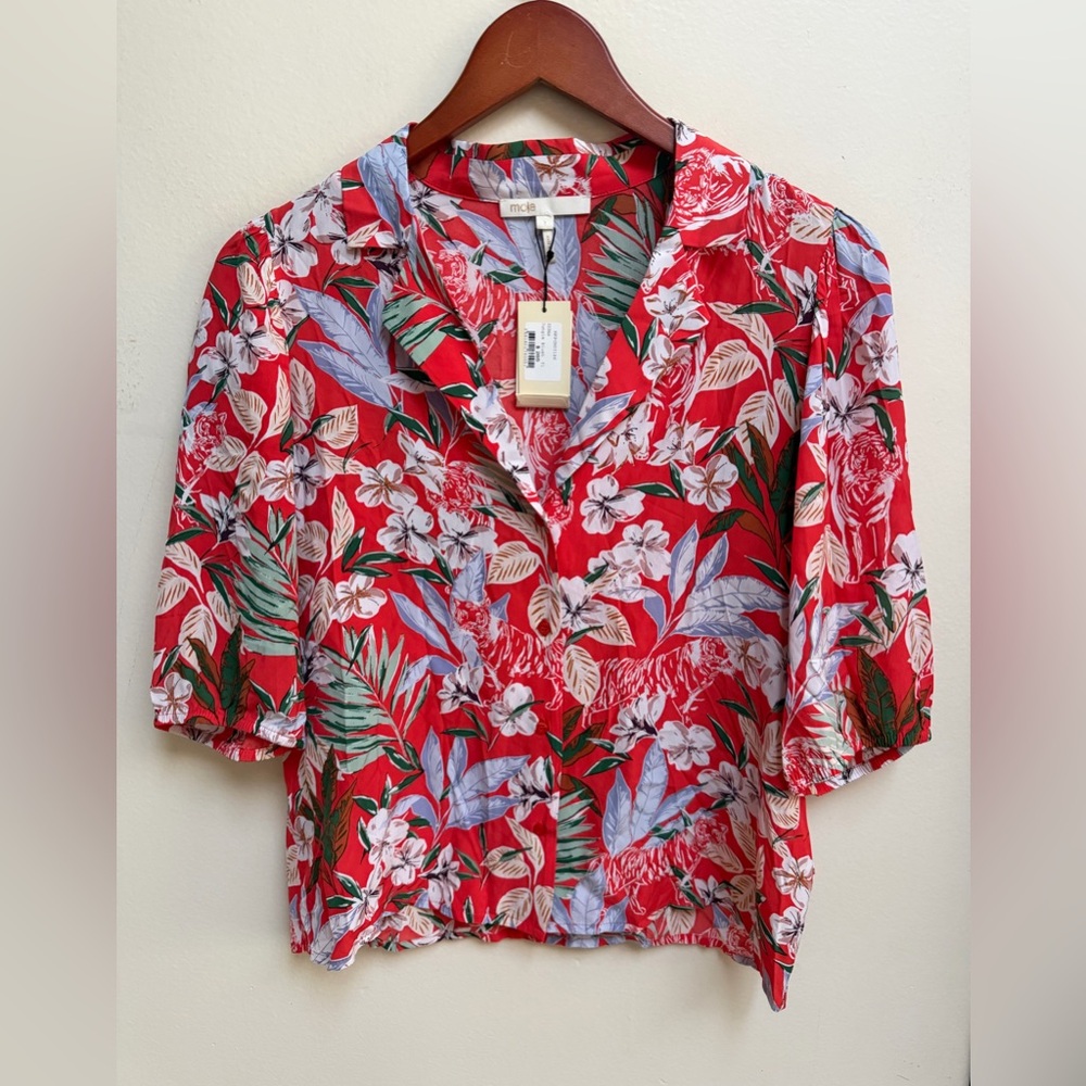 NWT Maje Jungle Blush Floral Blouse